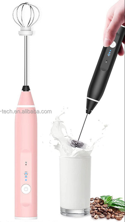 Electric Milk Frother with Dual Whisks