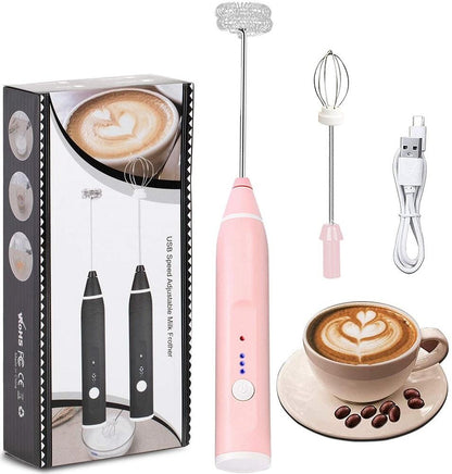 Electric Milk Frother with Dual Whisks